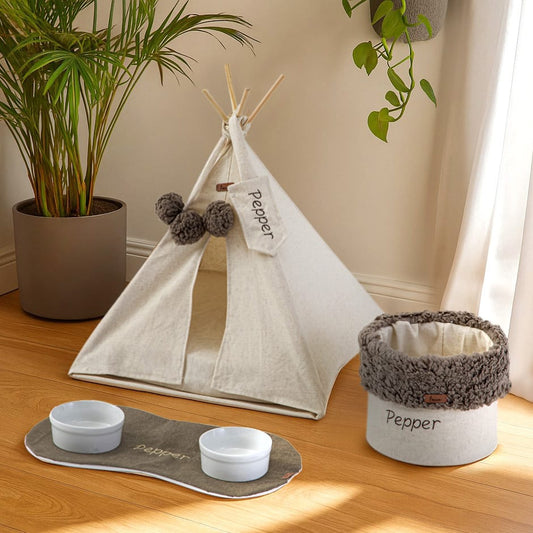 Tocca - Kit Tenda Caminha Pet de Linho